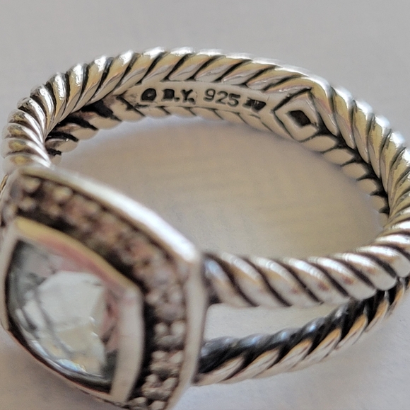 David YurmanPetite Albion Ring with Prasiolite & Diamonds size 7 - Picture 4 of 7